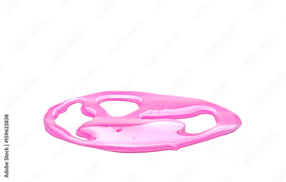 Liquid pink hand soap, sanitizer isolated on white background Liquid pink hand soap, sanitizer isolated on white background
