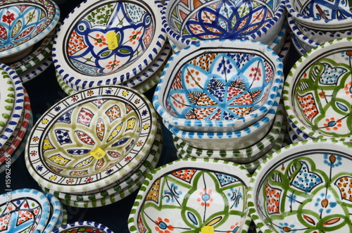 colorful plates at the market