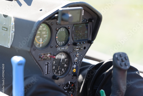 View into a modern sailplane cockpit