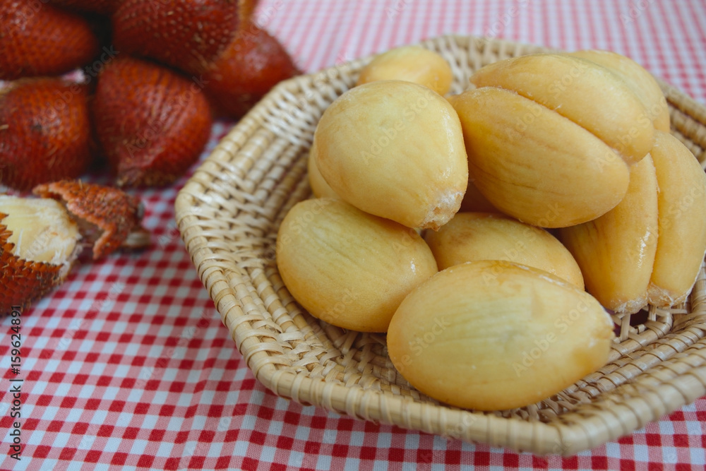 Fresh Salacca or palm fruit in a basket Fresh Salacca or palm fruit in a basket