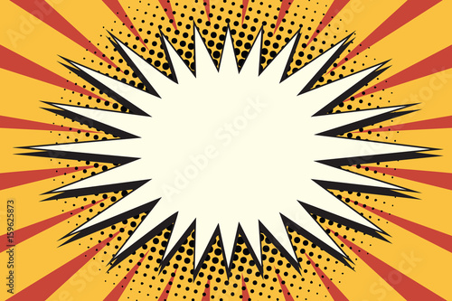 white cartoon yellow splash on pop art background