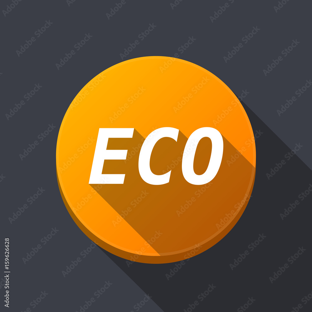 Long shadow round buttonwith the text ECO Long shadow round buttonwith the text ECO