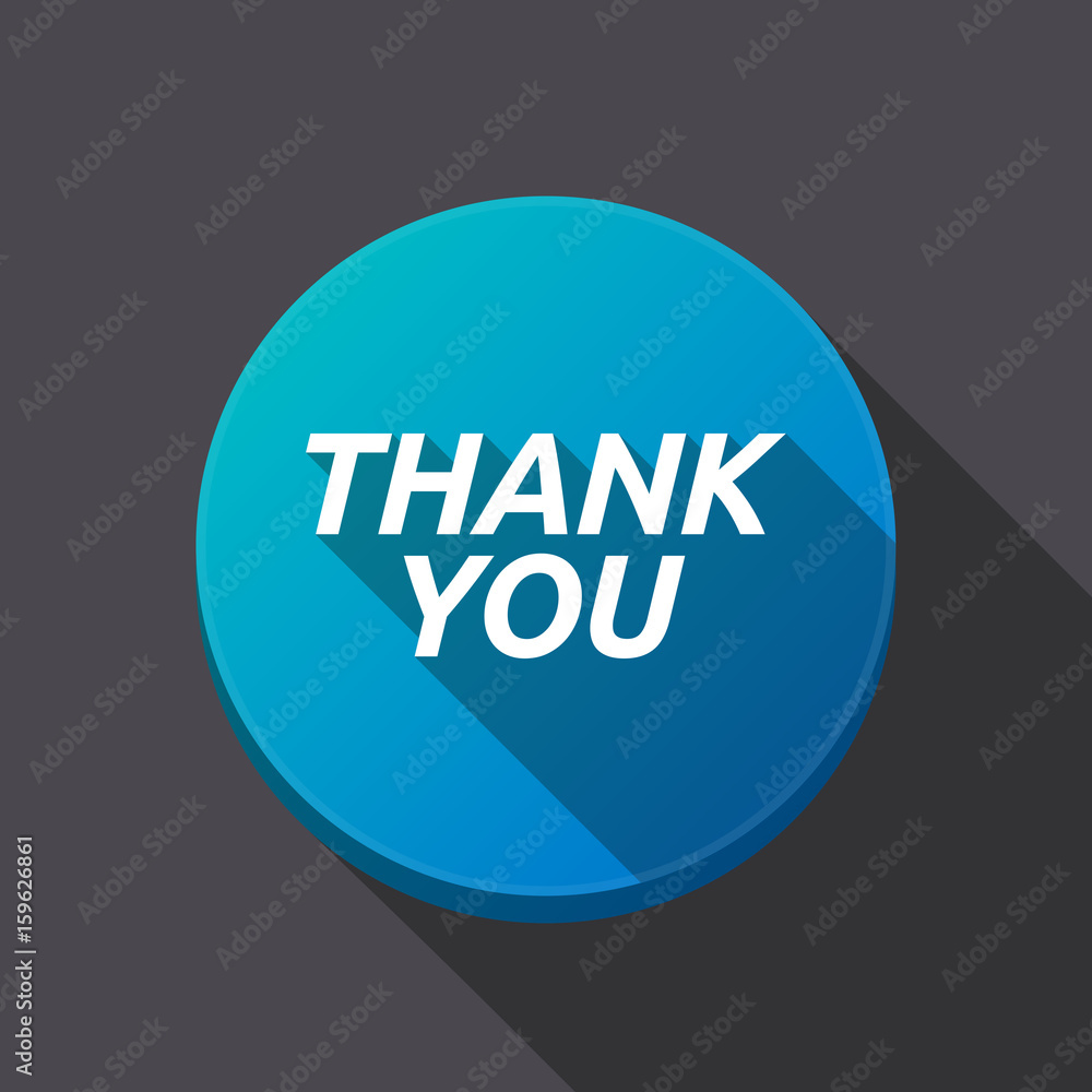 Long shadow round buttonwith the text THANK YOU Long shadow round buttonwith the text THANK YOU
