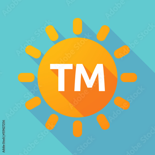 Long shadow Sun with    the text TM