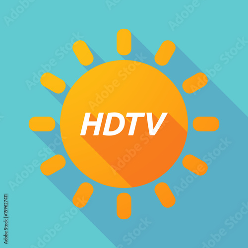 Long shadow Sun with    the text HDTV
