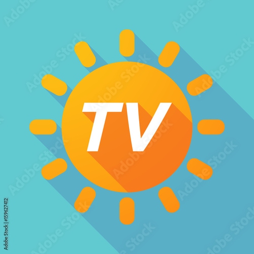 Long shadow Sun with    the text TV