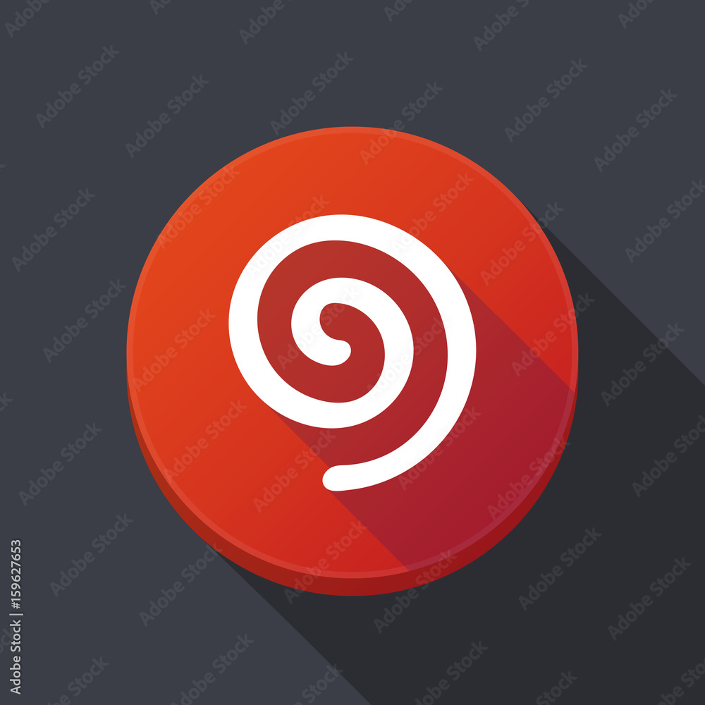 Long shadow button with a spiral Long shadow button with a spiral