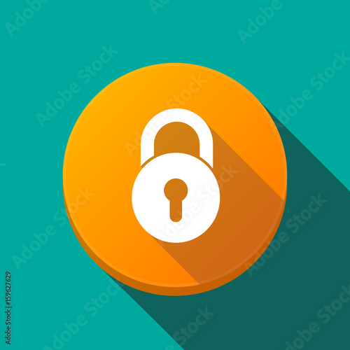 Long shadow button with  a closed lock pad