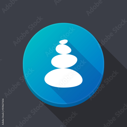 Long shadow button with  a stacked zen stones