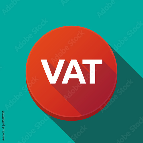 Long shadow button with  the value added tax acronym VAT