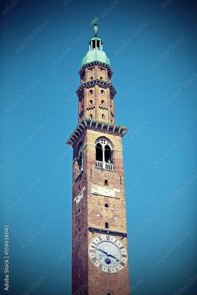 Fototapeta premium high tower of an ancient palace called Torre Bissara in Italy
