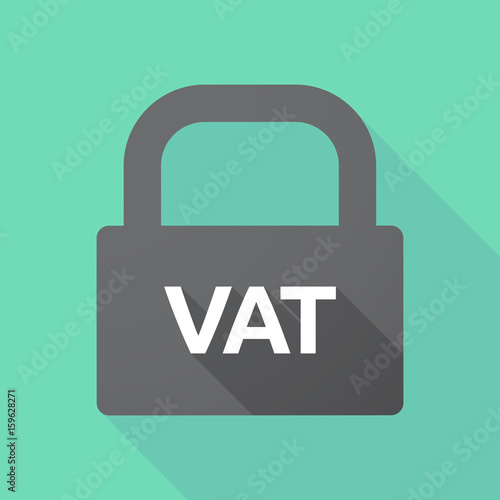 Long shadow lock with  the value added tax acronym VAT