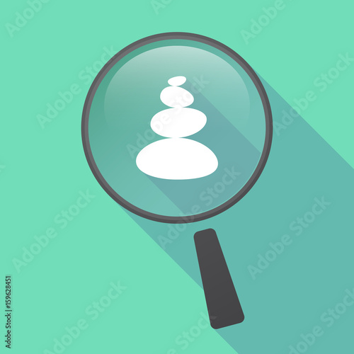 Long shadow loupe with  a stacked zen stones