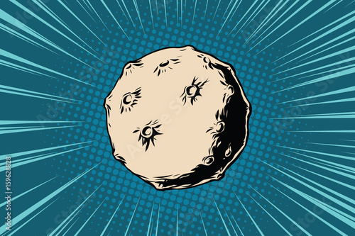 Asteroid with craters in space