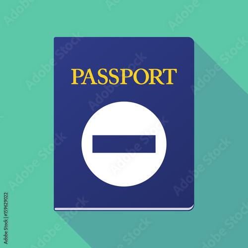 Long shadow passport with  a no trespassing signal