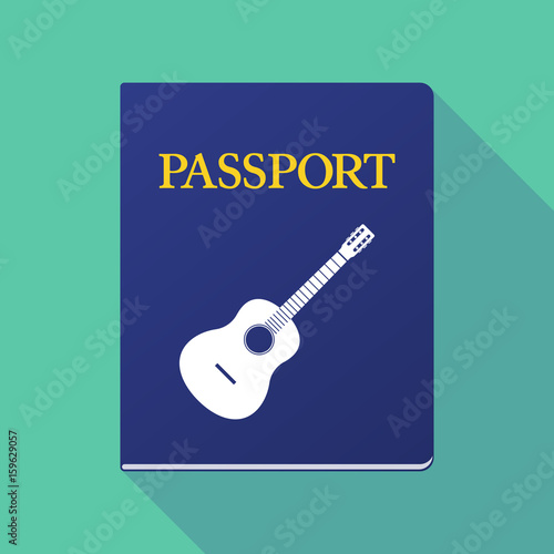 Long shadow passport with  a six string acoustic guitar