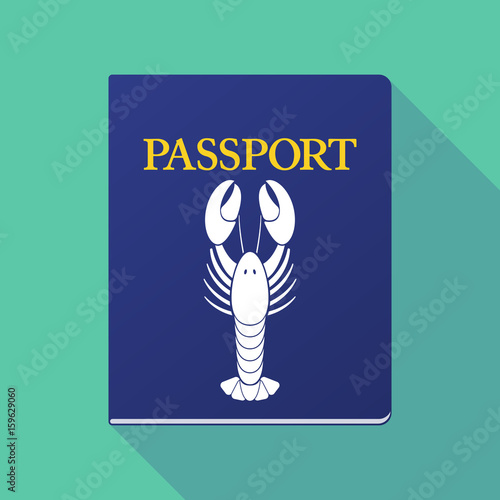 Long shadow passport with a lobster seafood