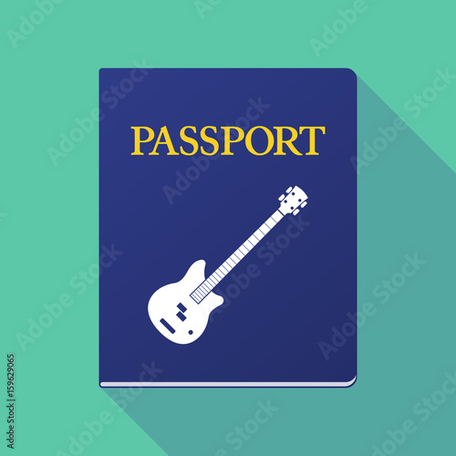 Long shadow passport with  a four string electric bass guitar