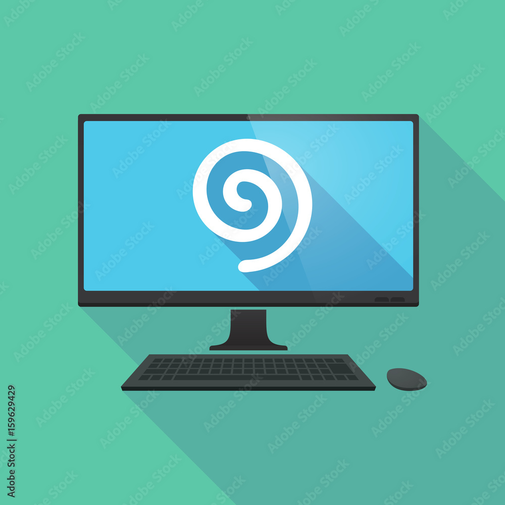 Long shadow computer with a spiral Long shadow computer with a spiral