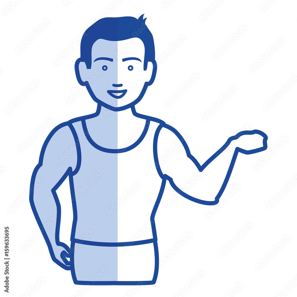 Fototapeta premium athletic man character icon vector illustration design