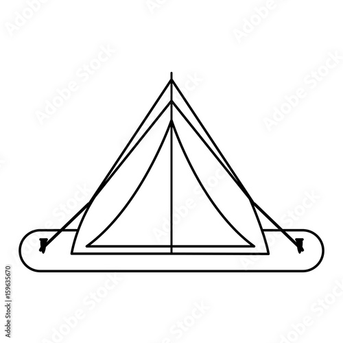 tent camping related icon image vector illustration design  single black line