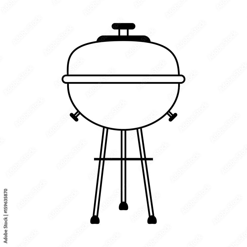 bbq barbecue grill icon image vector illustration design  single black line