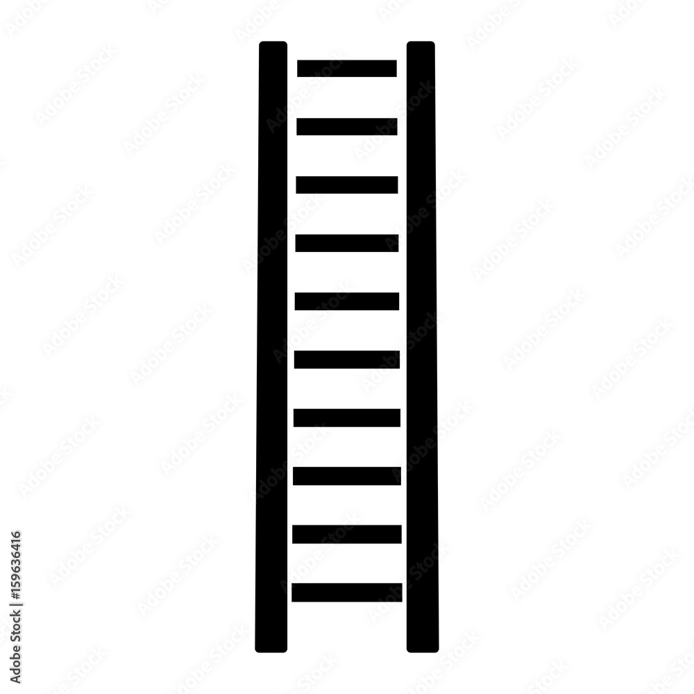 Wooden step ladder the black color icon .