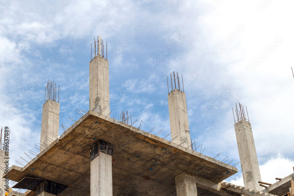 Concrete poles in construction site ,cement pillar