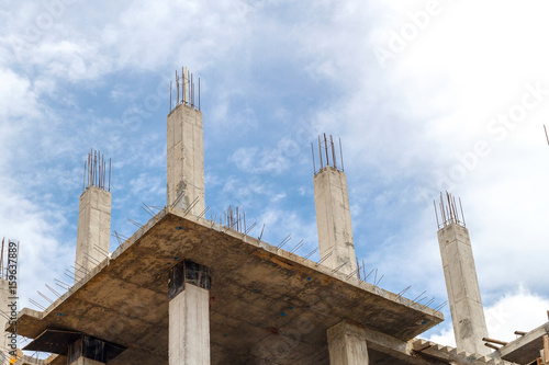 Concrete poles in construction site ,cement pillar