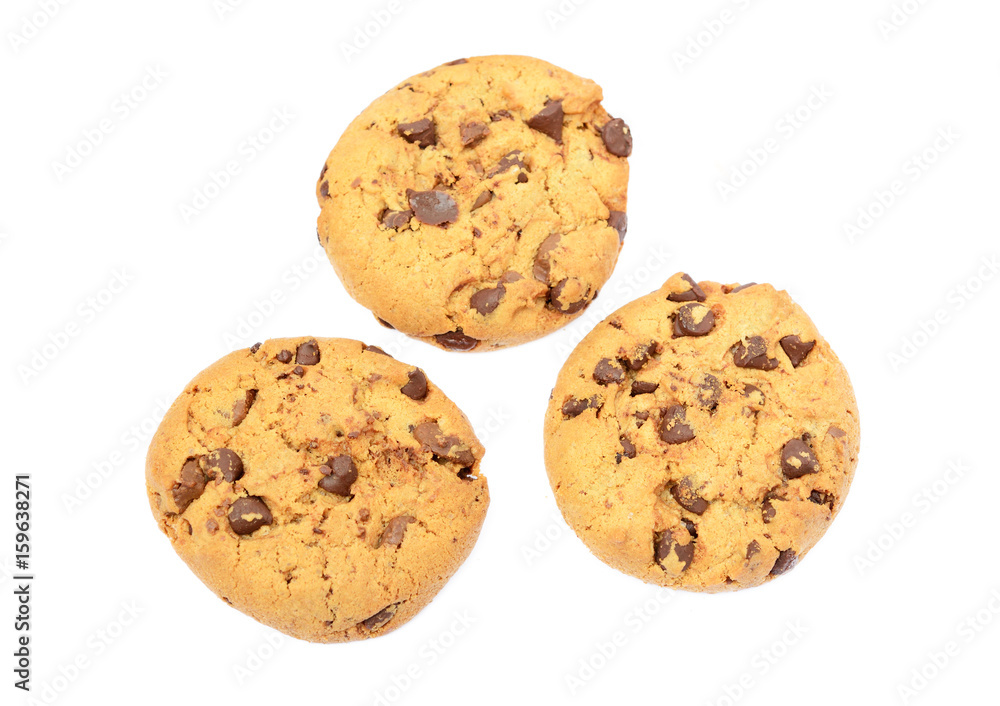 Tasty biscuits with chocolate isolated on a white background Tasty biscuits with chocolate isolated on a white background
