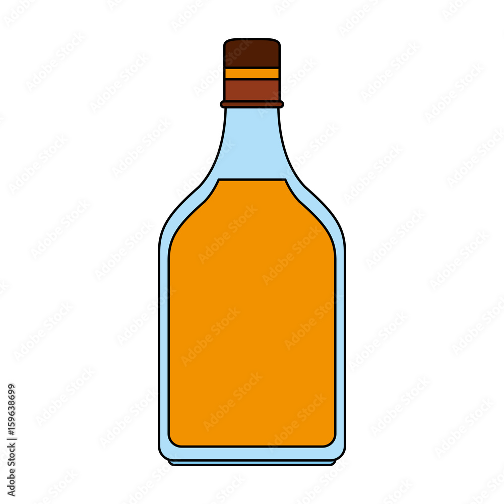 Delicious wine drink bottle icon vector illustration design graphic flat