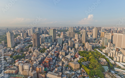 Bird view of Akasaka district of Tokyo, Japan photo