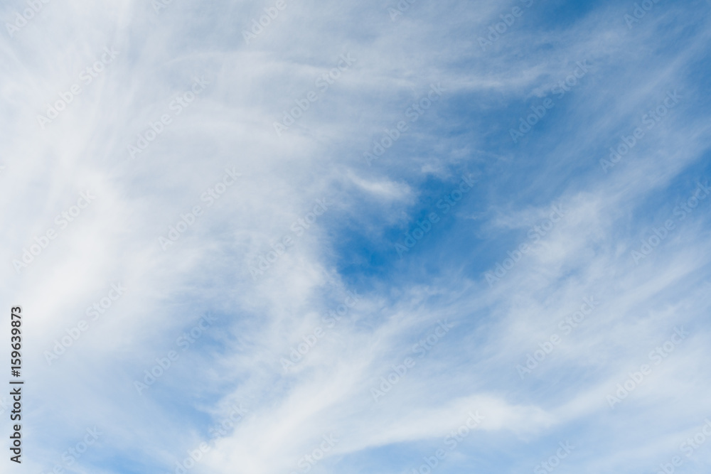 Cirrus clouds in the blue sky on full frame