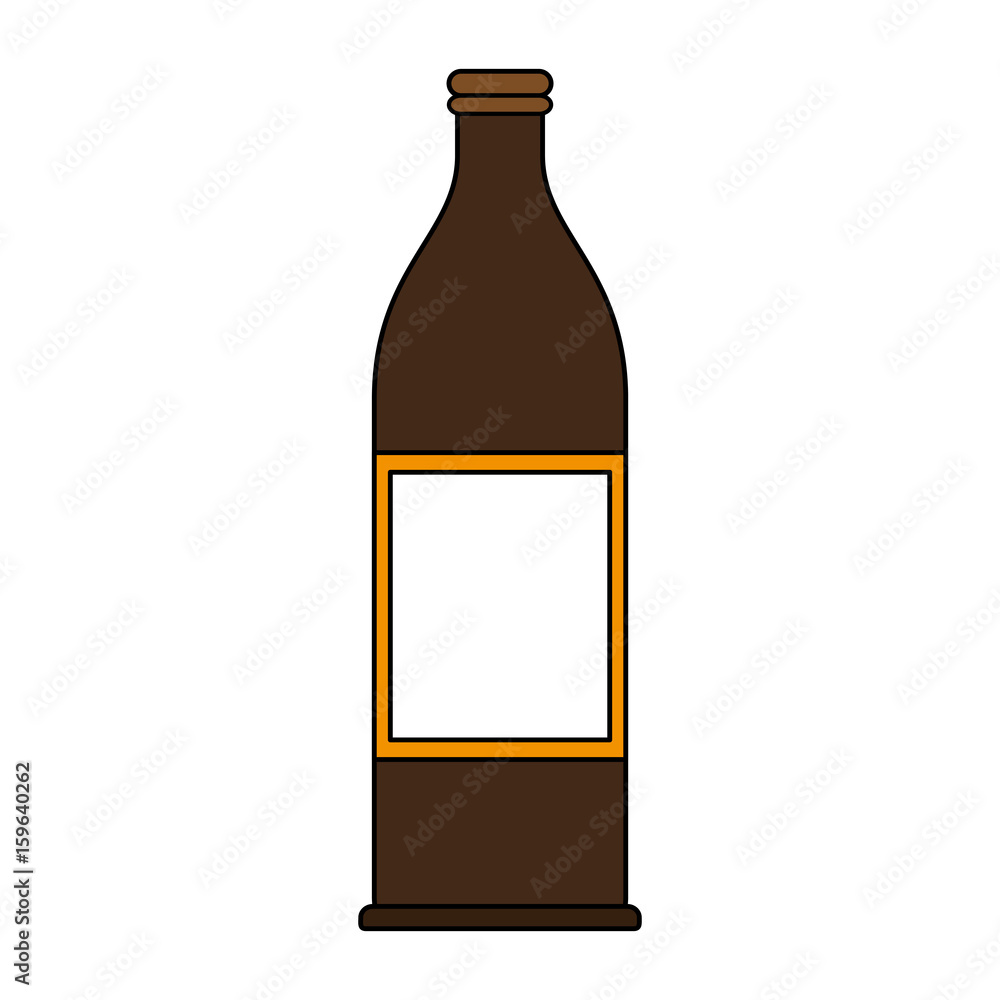 Delicious wine drink bottle icon vector illustration design graphic flat