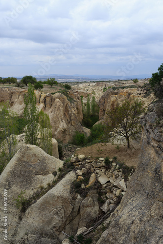 Landscape of Cappadocia on gloomy day