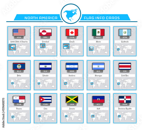 Canvas Print North America info cards