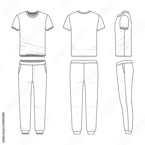 Clothing set of t-shirt and sweatpants.