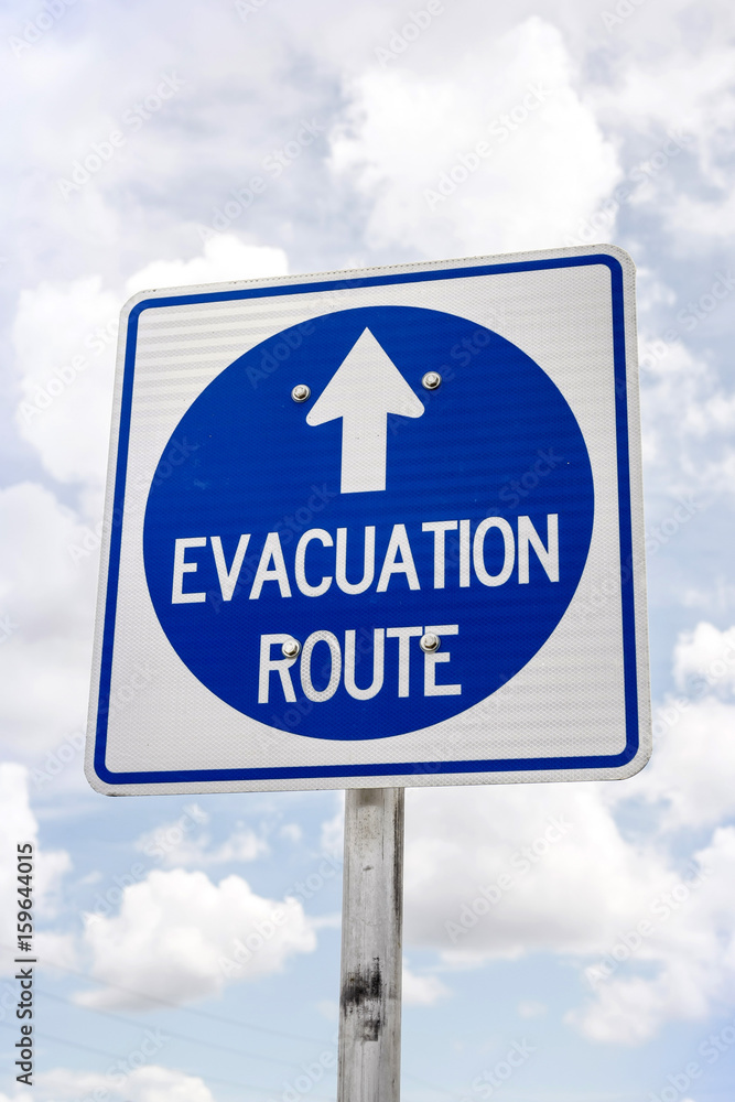 Florida hurricane Evacuation Route sign Florida hurricane Evacuation Route sign