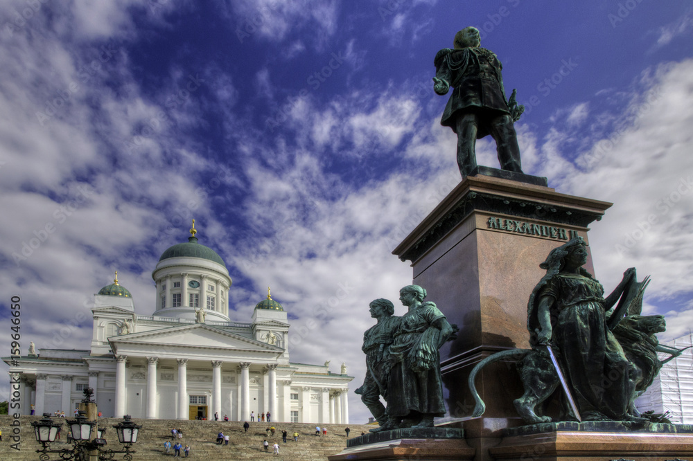 Monument to Alexander II in front of Lutheran Cathedral in Helsinki, Finland
