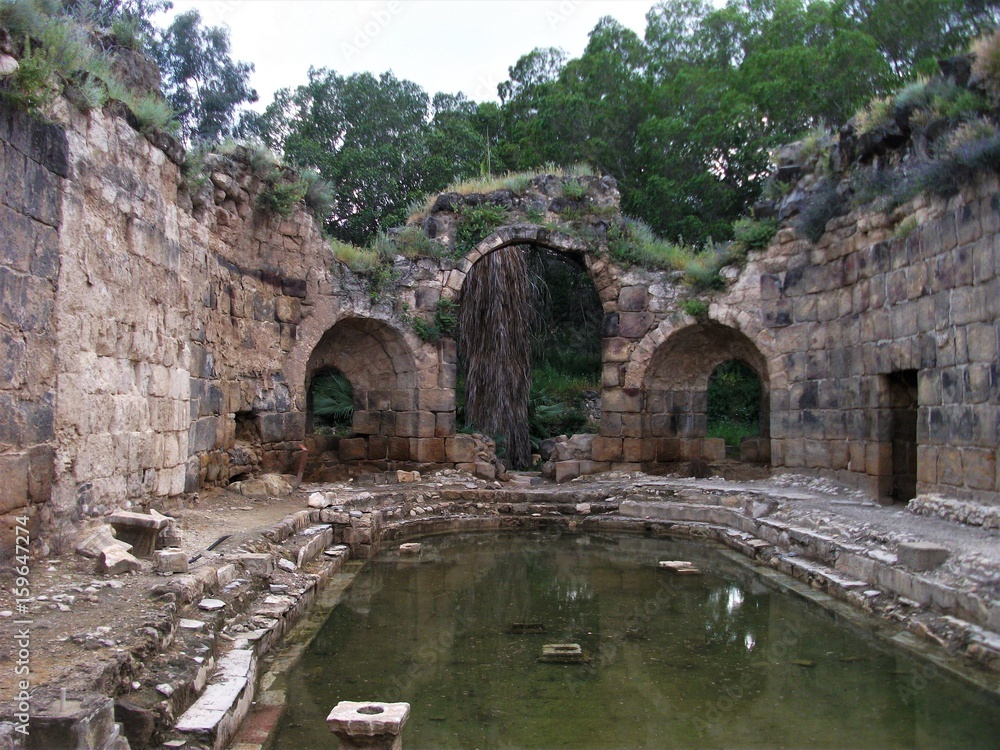 römische Ruine eines Badehauses in Israel