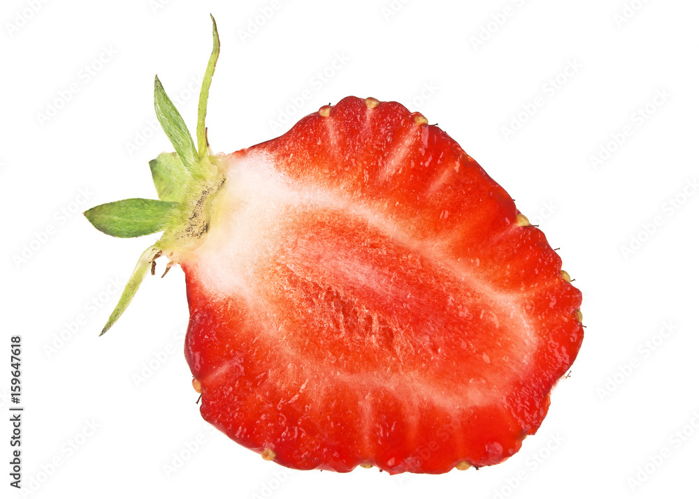 Half of strawberry isolated on white background Half of strawberry isolated on white background