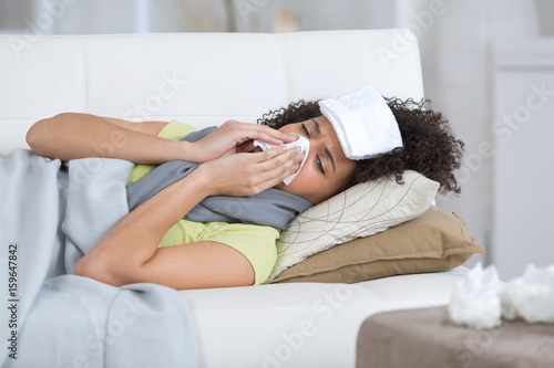 woman with a flu photo