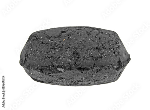 Coal briquette for BBQ isolated on a white background © domnitsky