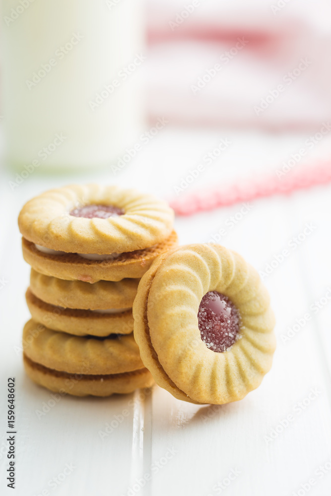 Sweet biscuits with jam. Sweet biscuits with jam.