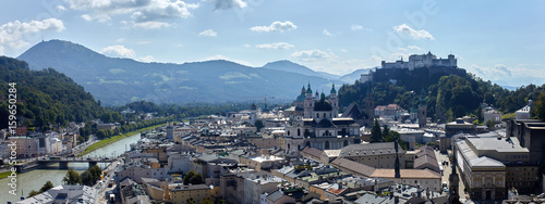 Panoramic view of the city of Salzburg, Austria