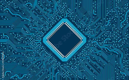 Computer Platine Vektor blauer Hintergrund