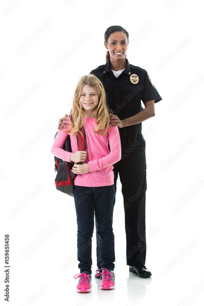 Police: Female Officer Stands With Girl Student Police: Female Officer Stands With Girl Student