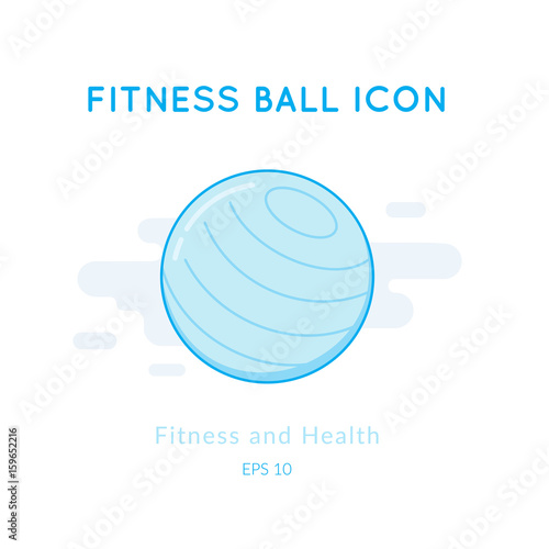 Fitness ball icon isolated on white.