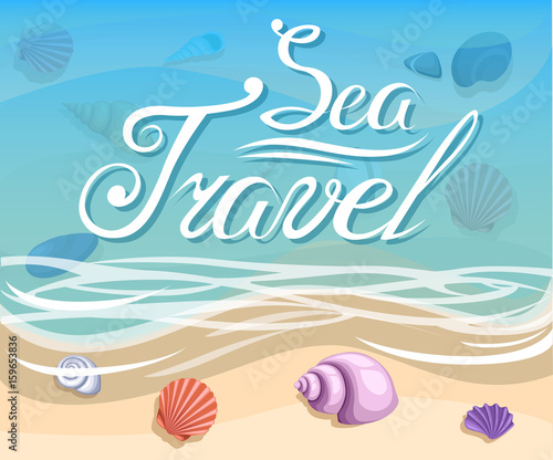 Vector a banner with an landscape beach. Top view of the island paradise.The tropical beach on the seashore for rest palm tree leaves tropics . Maritime hotel.beach towel. . Sea travel