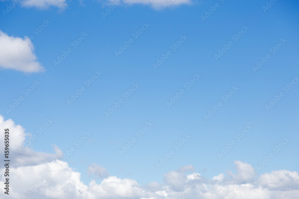 Obraz premium Beautiful blue sky with white clouds, photo, background
